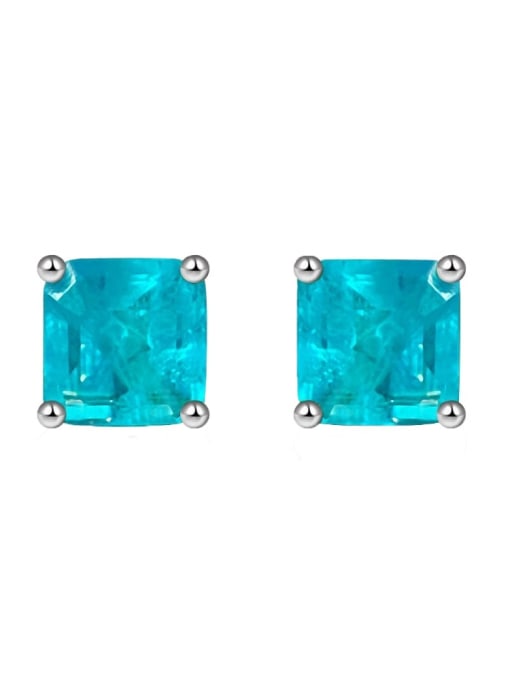 Palaiba [e 0126] 925 Sterling Silver High Carbon Diamond Geometric Dainty Stud Earring